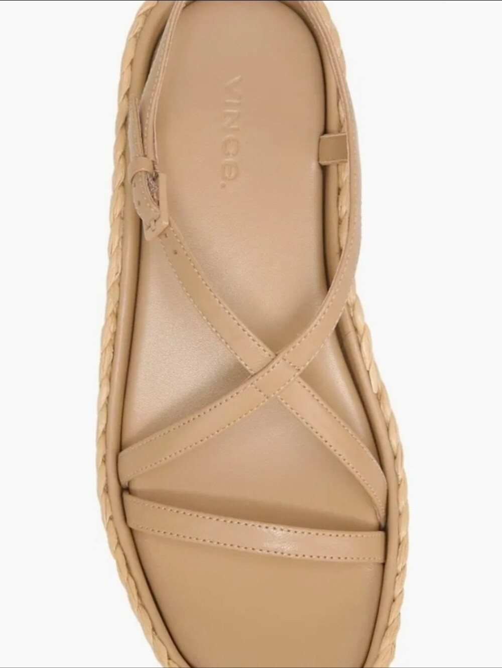 NWB $135 VINCE Sandals Beige Espadrille Platform Slingback Size 6